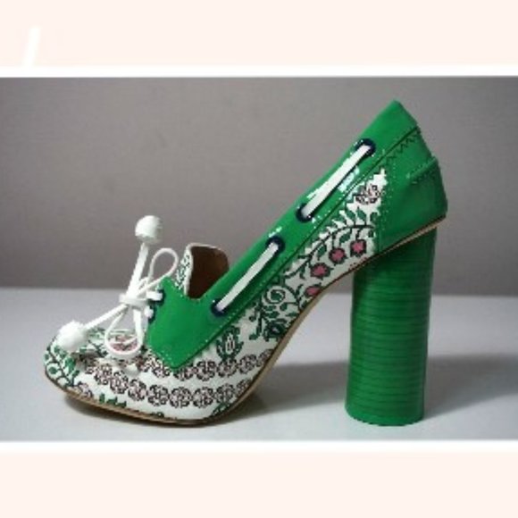 Tory Burch Garden Party Fisher 110mm Loafer Pump Size 7.5 - Picture 6 of 10